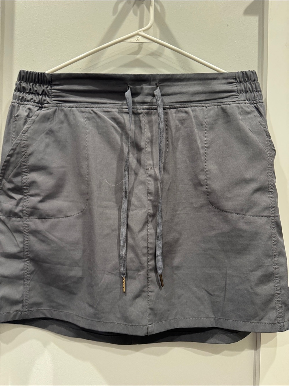 Marika Gray Drawstring Casual Mini Skirt